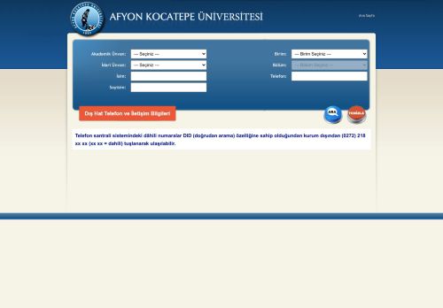 AKÜ Rehber | AFYON KOCATEPE ÜNİVERSİTESİ
