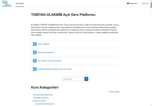 Ana sayfa | TÜBİTAK-ULAKBİM Açık Ders Platformu