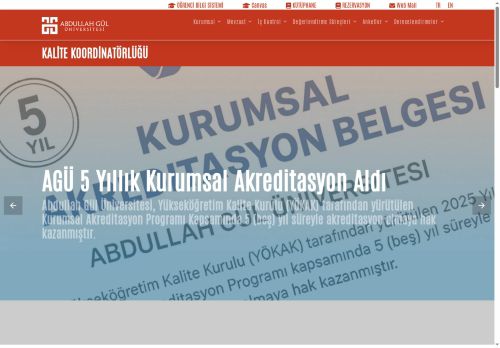 KALİTE KOORDİNATÖRLÜĞÜ  | Abdullah Gül Üniversitesi