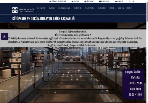 Kütüphane ve Dokümantasyon Daire Başkanlığı Fakültesi | Abdullah Gül Üniversitesi