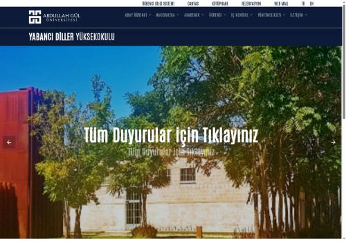 Yabancı Diller Yüksekoklu | Abdullah Gül Üniversitesi