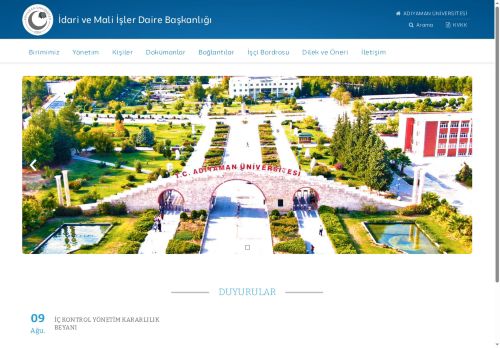 İdari ve Mali İşler Daire Başkanlığı | ADYÜ