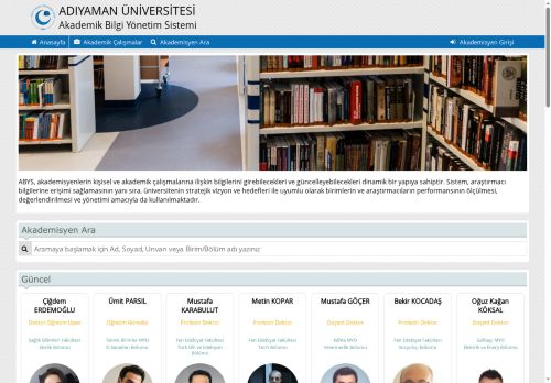 Adıyaman Üniversitesi - Akademik Bilgi Yönetim Sistemi