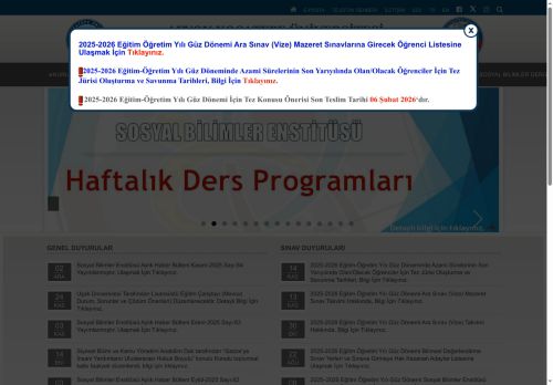 Sosyal Bilimler Enstitüsü | Eğitimde Başarının Adresi