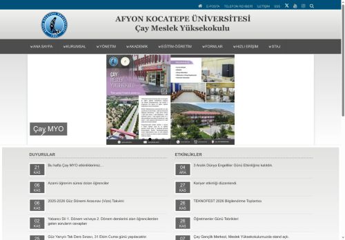 Çay Meslek Yüksekokulu | AKÜ