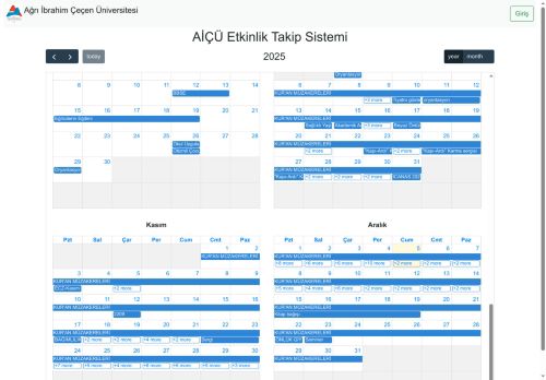 AİÇÜ Etkinlik Takip Sistemi