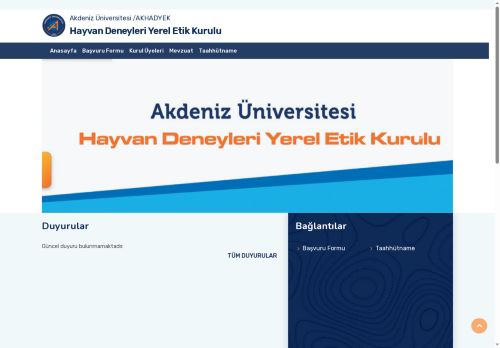 Hayvan Deneyleri Yerel Etik Kurulu-Ana Sayfa