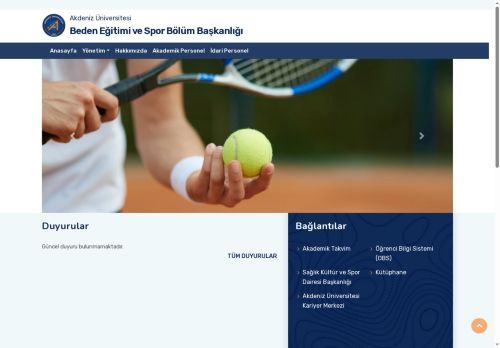 Beden Eğitimi ve Spor Bölümü Başkanlığı-Ana Sayfa