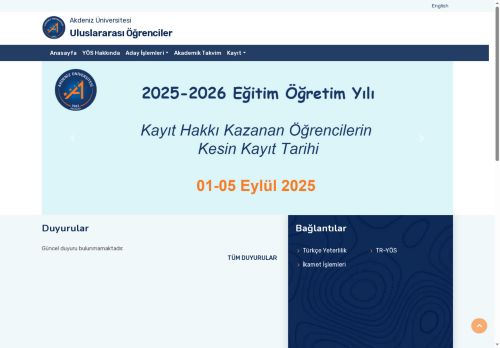 Öğrenci İşleri Daire Başkanlığı / YÖS-Ana Sayfa