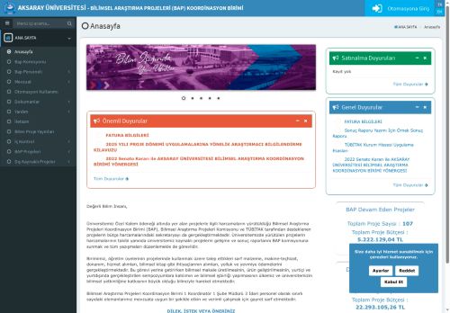 Aksaray Üniversitesi BAP Otomasyonu