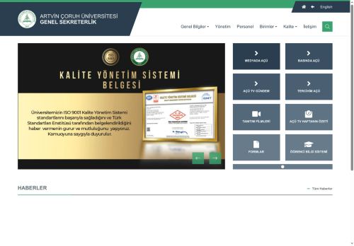 Artvin Çoruh Üniversitesi - Genel Sekreterlik