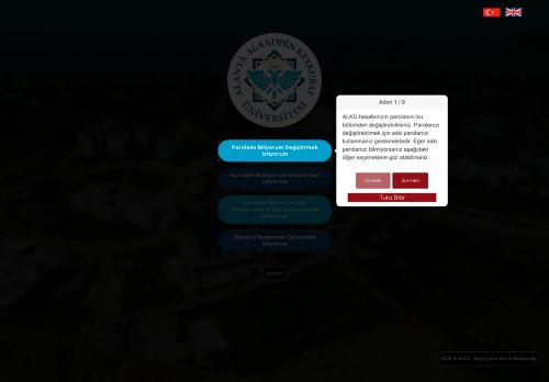 Alanya Alaaddin Keykubat Üniversitesi - Parola Kurtarma