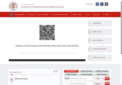 A.Ü. Kütüphane ve Dokümantasyon Daire Başkanlığı