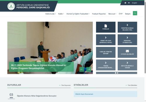 Artvin Çoruh Üniversitesi - Personel Daire Başkanlığı