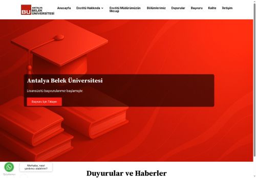 Lisansüstü Eğitim - Antalya Belek Üniversitesi