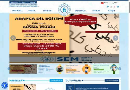 Sürekli Eğitim Uygulama ve Araştırma Merkezi - BANDIRMA ONYEDİ EYLÜL ÜNİVERSİTESİ