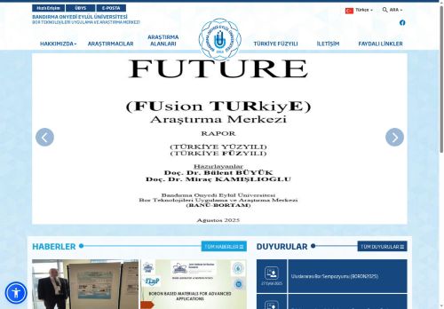 Bor Teknolojileri Uygulama ve Araştırma Merkezi - BANDIRMA ONYEDİ EYLÜL ÜNİVERSİTESİ