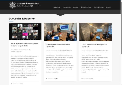 Atatürk Üniversitesi Kalite Koordinatörlüğü – Hayatın hizmetinde, hep ileriye