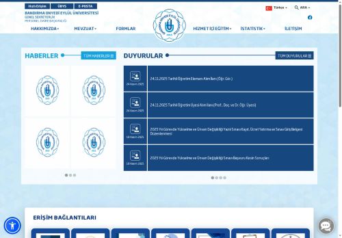 Personel Daire Başkanlığı - BANDIRMA ONYEDİ EYLÜL ÜNİVERSİTESİ