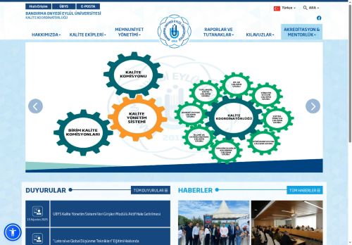 Kalite Koordinatörlüğü - BANDIRMA ONYEDİ EYLÜL ÜNİVERSİTESİ