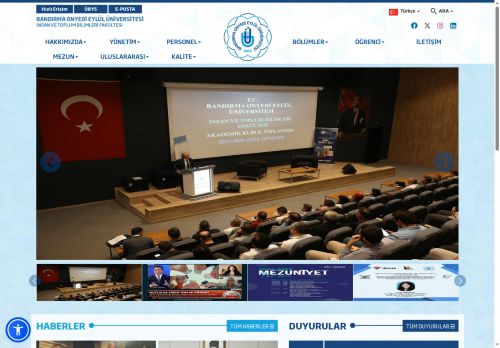 İnsan ve Toplum Bilimleri Fakültesi - BANDIRMA ONYEDİ EYLÜL ÜNİVERSİTESİ
