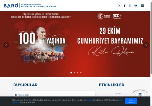 Bartın Üniversitesi - Ana Sayfa - Rektörlük Ortak Dersler Bölümü
