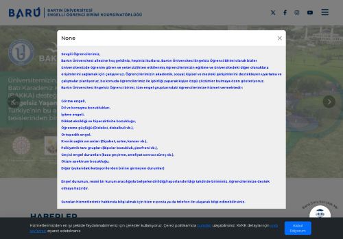 Bartın Üniversitesi - Ana Sayfa - Engelli Öğrenci Birimi Koordinatörlüğü