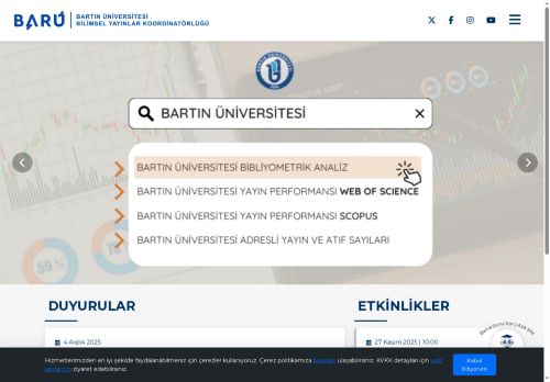 Bartın Üniversitesi - Ana Sayfa - Bilimsel Yayınlar Koordinatörlüğü