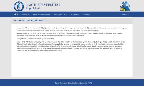 Bartın Üniversitesi Bologna Bilgi Paketi