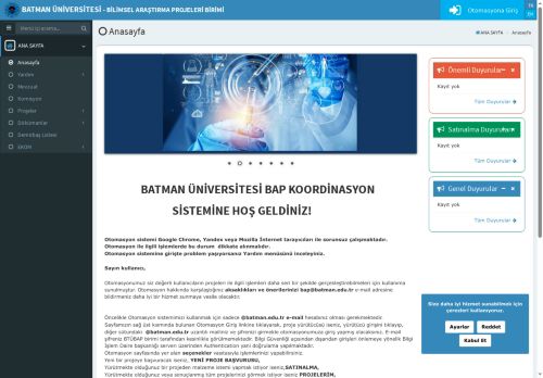 BATMAN ÜNİVERSİTESİ BAP Otomasyonu