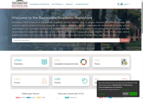 Bezmialem Vakif University DSpace Openaccess Platformu :: Home