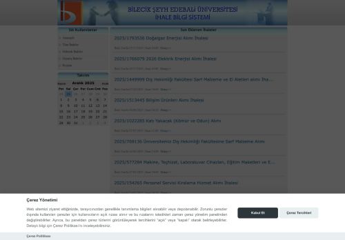 Bilecik Şeyh Edebali Üniversitesi İhale Bilgi Sistemi