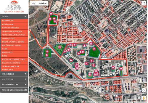 Bingöl Üniversitesi Kampüs Haritası