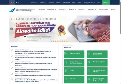Çankırı Karatekin Üniversitesi - Kalite Koordinatörlüğü