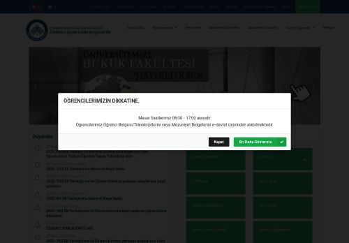 Çankırı Karatekin Üniversitesi - ÖĞRENCİ İŞLERİ DAİRE BAŞKANLIĞI