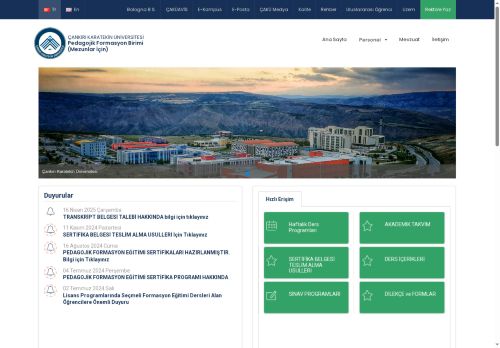 Çankırı Karatekin Üniversitesi - Pedagojik Formasyon Birimi (Mezunlar İçin)