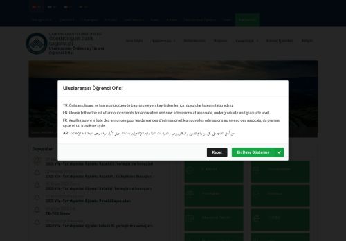 Çankırı Karatekin Üniversitesi - Uluslararası Önlisans / Lisans Öğrenci Ofisi