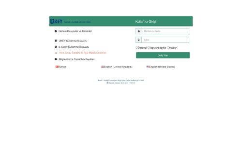 Bursa Uludağ Üniversitesi - UKEY