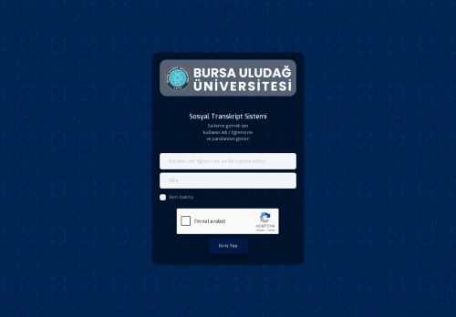 BUÜ Sosyal Transkript Sistemi