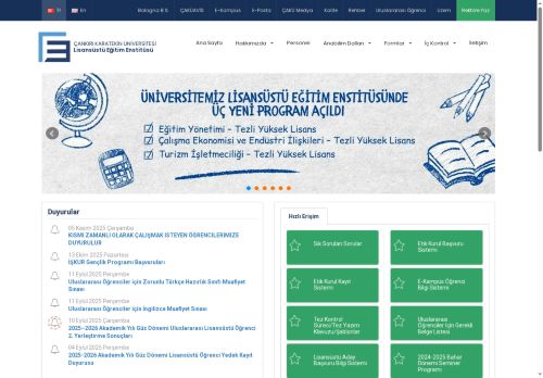 Çankırı Karatekin Üniversitesi - Lisansüstü Eğitim Enstitüsü