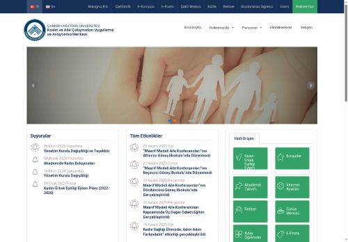 Çankırı Karatekin Üniversitesi - Kadın ve Aile Çalışmaları Uygulama ve Araştırma Merkezi