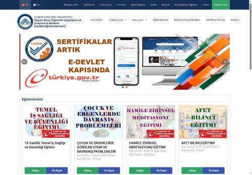 Çankırı Karatekin Üniversitesi - Yaşam Boyu Öğrenim Uygulama ve Araştırma Merkezi(Sürekli Eğitim Merkezi)