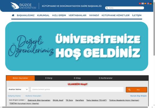 Düzce Üniversitesi | Kütüphane ve Dokümantasyon Daire Başkanlığı | Anasayfa