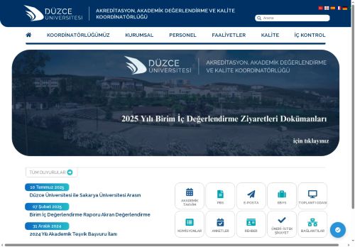 Düzce Üniversitesi | Akreditasyon, Akademik Değerlendirme ve Kalite Koordinatörlüğü | Anasayfa