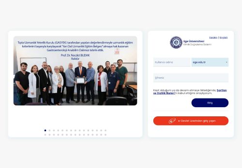 Ege Üniversitesi - Tek şifre ile giriş(SSO)