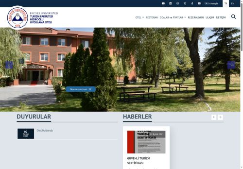 Turizm Fakültesi Hızıroğlu Uygulama Oteli - ERÜ