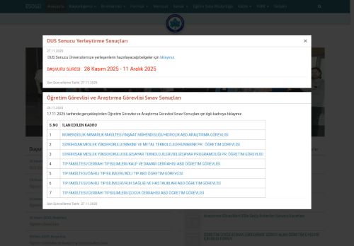 PERSONEL DAİRE BAŞKANLIĞI | Eskişehir Osmangazi Üniversitesi - Anasayfa