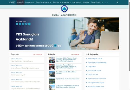 ADAY ÖĞRENCİ  | Eskişehir Osmangazi Üniversitesi - Anasayfa - ESOGÜ
