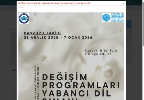 ULUSLARARASI İLİŞKİLER BİRİMİ | Eskişehir Osmangazi Üniversitesi - Anasayfa