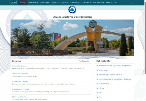 Strateji Geliştirme Daire Başkanlığı | Eskişehir Osmangazi Üniversitesi - Anasayfa